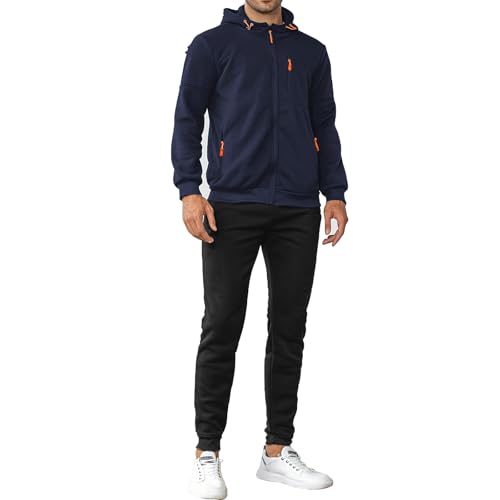 Chandal Hombre Completo Conjunto Deportivo Hombre Running Talla Grande Tácticos Laboral Pants Montaña Equipaciones Moto Termico Largos Moda Casual Pantalon Jogger Running Flores 2#marina de guerra 3XL