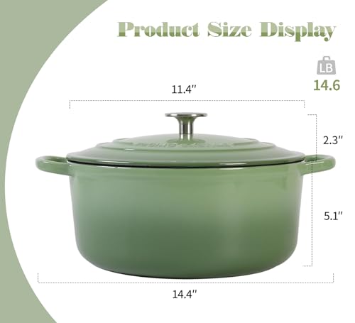image for EDGING CASTING Enameled Dutch Ovens Cast Iron Dutch Oven Pot with Lid 