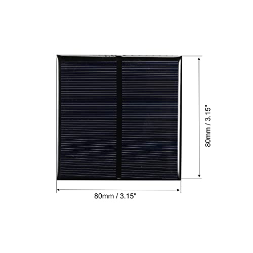 sourcing map 2 Stück Mini Solarpanel, 6V 0.75W 150mA Mikro Zellen Sonnenkollektor für DIY Stromprojekt, 80x80mm