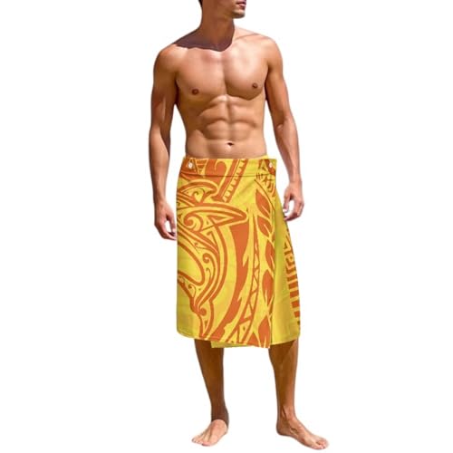 Zhangruoheng Sarong Pareo for Men Hawaiian Swimsuit Cover Up with Pockets