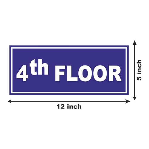 Image of ATTRACTSO - 4th Floor Sign Self Adhesive Laminated Sticker for Home, Office, Shop, Hospital, Hotel, Theatre, Restaurant - 12 inchx5 inch inch (Blue)