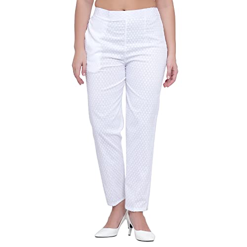 Image of BLUE STAR SHARK (Combo Ravishing Glamarours Cotton Chicken Stretchable Casual Cigarette Lycra Pants for Girls /Ladies /Women