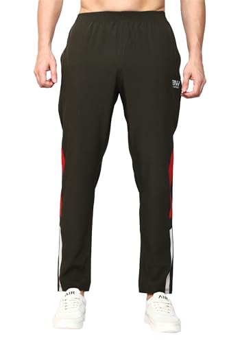 Image of Men's Ns Lycra Spandex Mixx Polyester Sports Trackpants with Both Side Zipper Pockets