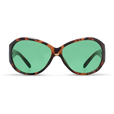 MigraLens Migraine Relief Glasses Women's Frame, Purfect Style | For Chronic Light Sensitivity | Green Lenses Cover