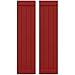 Ekena Millwork ARW103BB414X58BRH Americraft Four Exterior Real Wood Joined Board-n Shutters w/End Batten (Per Pair), 14"W x 58"H, Fire Red