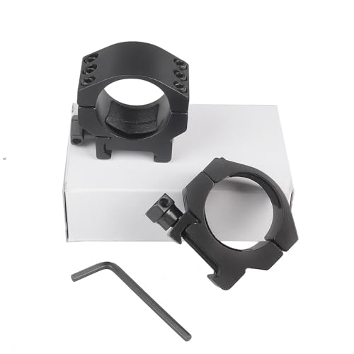 APLUSGEAR Set of 2 Aluminium Low Profile 30mm Scope Rings Heavy Duty 6 Bolt for 21mm Picatinny Rail Scope Mounts