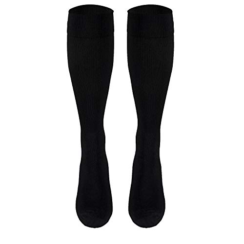 Image of Truform Travel Compression Socks for Men and Women, 15-20 Knee High Over Calf Length, Black, Small (Pack of 2)