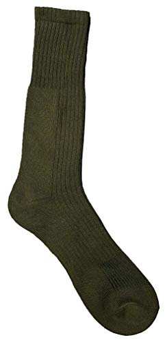 Yacht & Smith 6 Pairs Of Mens Military Grade Thick Padded Terry Lined Cotton Socks, Ribbed, Dry Wicking, Heavy Duty Crew Sock Green #TOP3