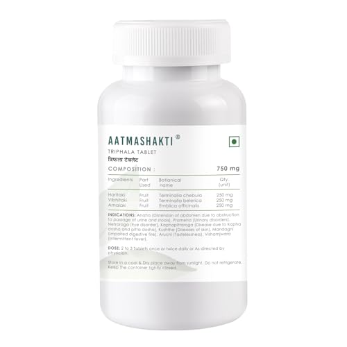 Image of 7vik Aatmashakti (Triphala 90 Tablets) 750mg - Supports Healthy Digestion | Improves Bowel Wellness| Relieves Constipation (Pack of 1)
