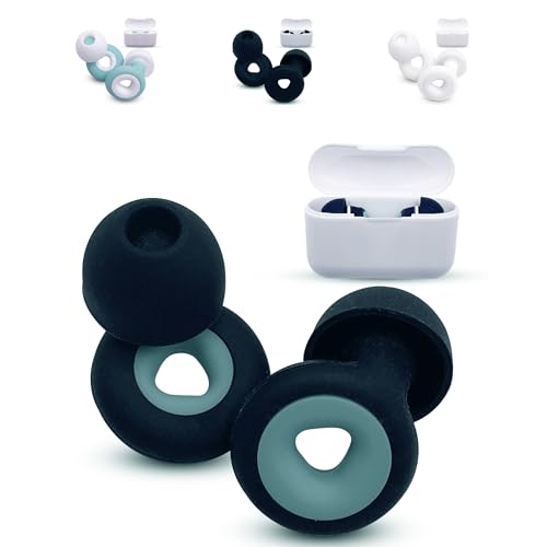 Tapones Oidos Ruido Dormir de Silicona. Cancelación de Ruidos 32dB. Para Dormir, nadar, estudiar, antironquidos. (Negro-Turquesa)