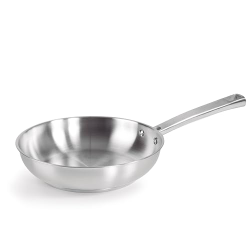 LACOR- 45422- Padella Foodie, Acciaio inox 18/10, Antiaderente, Ergonomica, Naturale ed Ecologica, Compatibile con tutte le cucine, Compatibile con forno, Lavabile in lavastoviglie, 22x14,5x5,5 cm