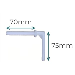 Elegant Casa Western Toilet Seat Cover Screw, Nuts and Washers Hinges Kit Clamp Plastic White Colour 1 Pair Set Size 70mm X 75mm