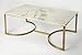 HomeRoots Multi-Color Iron, White Marble Corsini Marble & Metal Coffee Table