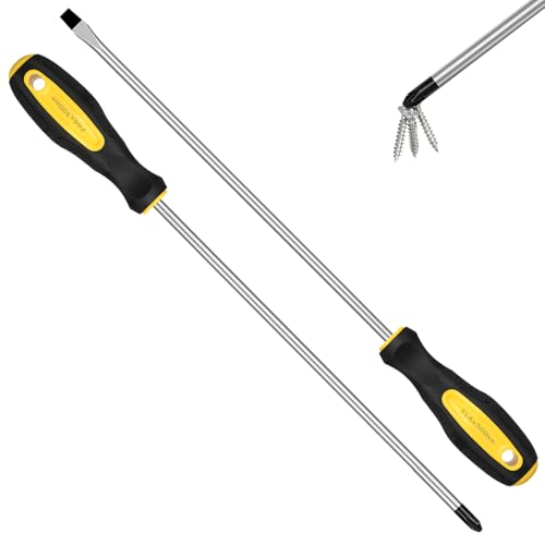 Opening Hood When Hood Primary Latch Release Cable is Inoperative - 2010-2017 Chevrolet Equinox & GMC Terrain 2 2pcs Long Magnetic Screwdriver Set, 12in Extra Long Phillips and Slotted Screwdriver, with Non-Slip Cushioned Handle Grip
