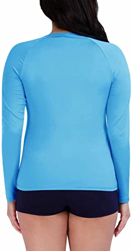 Image of Nautica Women's Long Sleeve Rashguard - Quick-Dry, UPF Protection, Swim Shirt, Pool, Beach, Hiking, Yoga, Volleyball