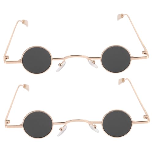 2pairs Retro Round Sunglasses for Women of Vintage Fashionable Shades for Vacation Festivals Parties Lightweight and Sun Eyewear