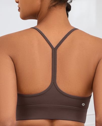 Image of Womens Y-Back Sports Bra, Weightless Padded Yoga Bra, Spaghetti Strap Low Impact Gym Top for Workout & Daily Wear