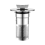 Tapón para fregadero, tapón para fregadero de baño, filtro de drenaje de fregadero, repuesto de tapón de fregadero de baño con colador de acero inoxidable, tapón de drenaje tipo tirador, colador para