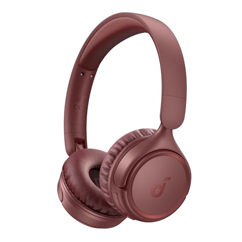 Soundcore H30i Wireless On-Ear Headphones, Foldable Design, Pure Bass, 70H Playtime, Bluetooth 5.3, Lightweight and Comfortable, App Connectivity, Multipoint Connection Red