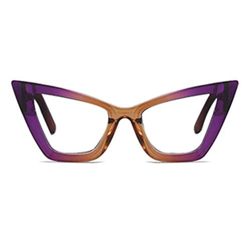 Image of Retro Cat Eye Blue Light Blocking Reading Glasses For Women Men Oversized Anti Anti Glare UV Eyewear (purple, 3.75, multiplier x)