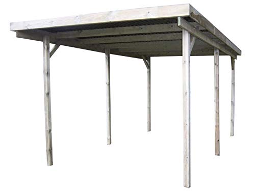 Gardenas Carport en Bois et Panneaux ondulés 3x6 m Basic