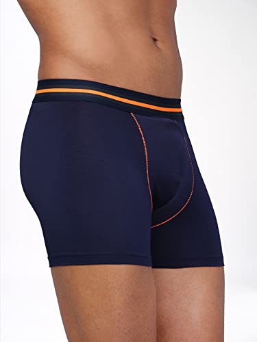 Image of TECHNOSPORT Men's Colorblock Trunks Underwear with ElastoLITE 4 Way Stretch Lightweight Breathable Moisture Wicking Soft Anti Odour Anti Microbial Comfort Fit Boxer Briefs Innerwear for Men