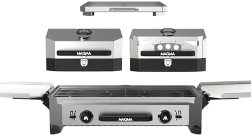 Magma Crossover Double Burner Firebox with Grill Top, Pizza Top, and Plancha