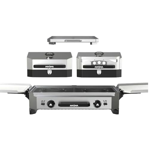 Magma Crossover Double Burner Firebox, Grill Top, Pizza Top and Plancha CO10-134, portable grill and cooking system for RV, camping, tailgating
