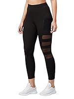 BLINKIN Women's Gym Wear Tights | Track Pants with Mesh Insert & Side Pockets : Ideal for Active Wear, Yoga & Workout - The Ultimate Gym Pants for Women & Girls((9600,Color_Black,Size_S) Skinny Fit