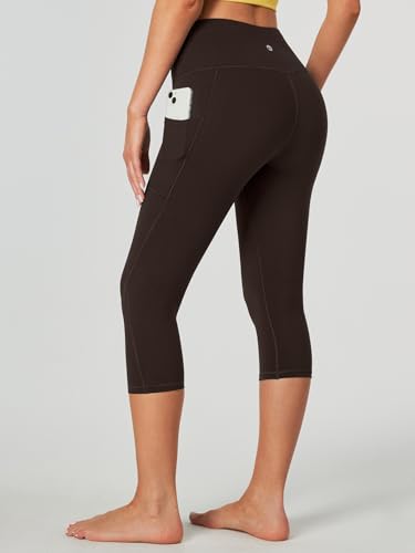 Image of Heathyoga Capri Leggings for Women High Waisted Capri Leggings with Pockets for Women Tummy Control Yoga Pants Women
