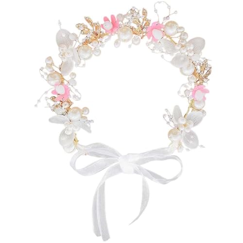 Hair Accessories for Kids, Pearl Flower Crown Headpiece, Hairbands for Kids Girl, Crown for Girls, Tiara for Girls, Gold and Pink Flower Design, Perfect for Birthday Parties and Dress Up Hair Accessories for Kids, Pearl Flower Crown Headpiece, Hairbands for Kids Girl, Crown for Girls, Tiara for Girls, Gold and Pink Flower Design, Perfect for Birthday Parties and Dress Up