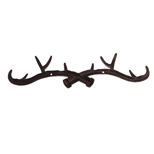 Monkeyjack Gancho de metal resistente para chifre de veado para casa, ganchos de parede decorativos