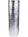 VIVANNO Pflanzgefäß SOLERIO Fiberglas Silbern Hochglanz Vase 33x100 cm Innenbereich Modern