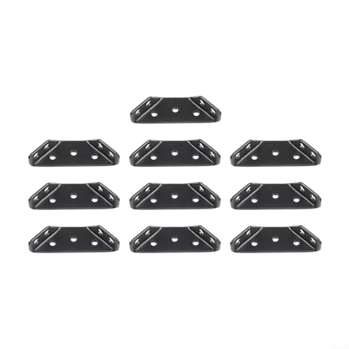 Stainless Bookcases 90 Degree Angle Corner Shelves 62x23x15mm Black Furniture Closets Connectors for Brackets for Frame Steel Cabinets for Window for Frames with Screw (10pcs)