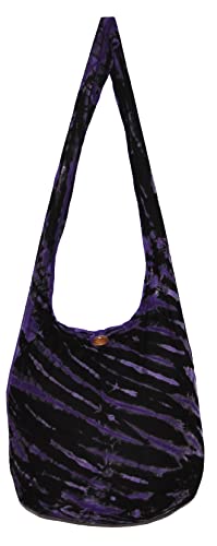 Image of TIE DYE Bohemian Hipster Hobo Boho Hippie Crossbody Bag Purse Black Tone 39 inch