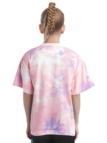 Kids Girls Short Sleeve Crew Neck Tie Dye Tee Tops Blouse T-Shirt Casual Summer Party Shirts2