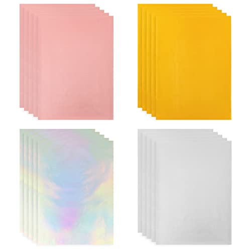 SUPERFINDINGS 80 Hojas de Papel para Estampado en Caliente A4, 4 Colores, lámina de Transferencia térmica, 20,7 x 29 cm, láminas metálicas para Transferencia en Caliente Pluma de Estampado en