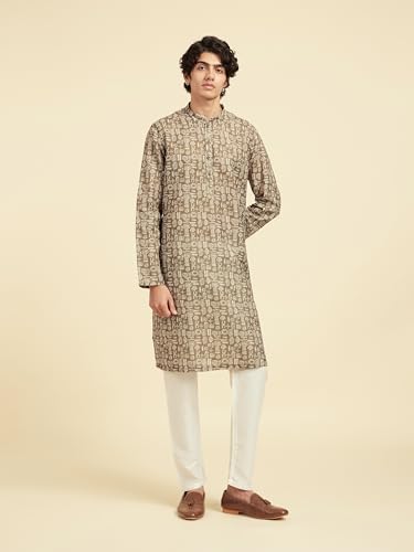 Image of DIWAS BY MANYAVAR Men's Cotton Blend Printed Kurta (1pc)