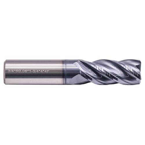 Image of High Performance Solid Carbide Corner Radius End Mill - AlTiN Coated, Variable Helix, .060 inch Corner Radius, 4 Flute, 3 /4 inch Cutting Diameter, 3 /4 inch Shank Diameter, 1-3 /4 inch Length of Cut, 4 inch Overall Length