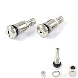 2 Stück Metallventile Neu Silber Felgen Ventile 42x17mm Luftventil Auto Stahlventile Felgenventile Reifenventil Auto (Silbrig)