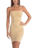 Body Beautiful Shapewear Seamless Smooth Strapless Full Body Slip Shaper with Removable Straps (Nude, Medium/Large)
