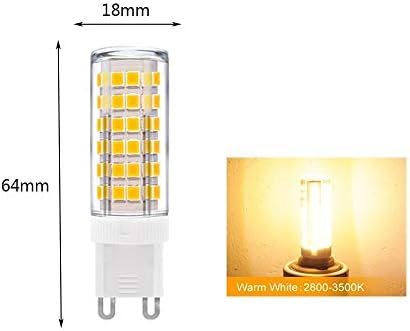 Ruihua G9 9W LED Bulb Equivalent to 80W Halogen Lamp,3000K Warm White Non-Dimmable G9 Light Bulb 360°Beam Angle 800LM AC220-240V, 4 Packs
