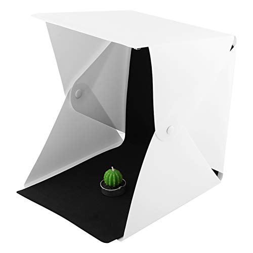 Goshyda Tente de tir Mini boîte de Studio Photo Portable pour Bijoux et Petits Objets Boîte de Studio de Photographie Pliante Portable Kit de Tente de tir avec 2 Toiles de Fond