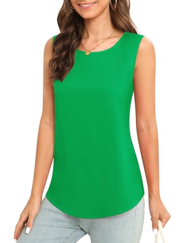 Image of Women's Sleeveless Chiffon Tank Top Business Casual Blouse Tunic Top