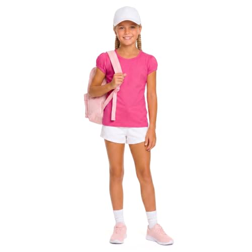 Image of Lilax Girls Short Puff Sleeve Cotton T-Shirt, Toddler & Little Girls Top | 95% Cotton Puff Sleeve Tee; Crewneck, Short Sleeve; Toddler & Girls Sizes 2T-12; for School, Play & Everyday; Machine Wash