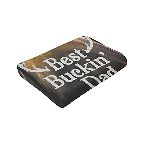 Best Buckin Dad Ever Blanket Tapestry Personal Throw Blanket, Anti-Pilling Flannel Warm Bed Blanket for Father Day Birthday Gift 50 x40 