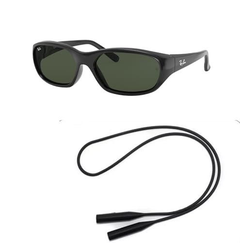 Ray-Ban RB2016 Sunglasses Bundle: RB 2016 601/31 Daddy-o Black G-15 Green and Universal Anti-slip Silicone Leash2