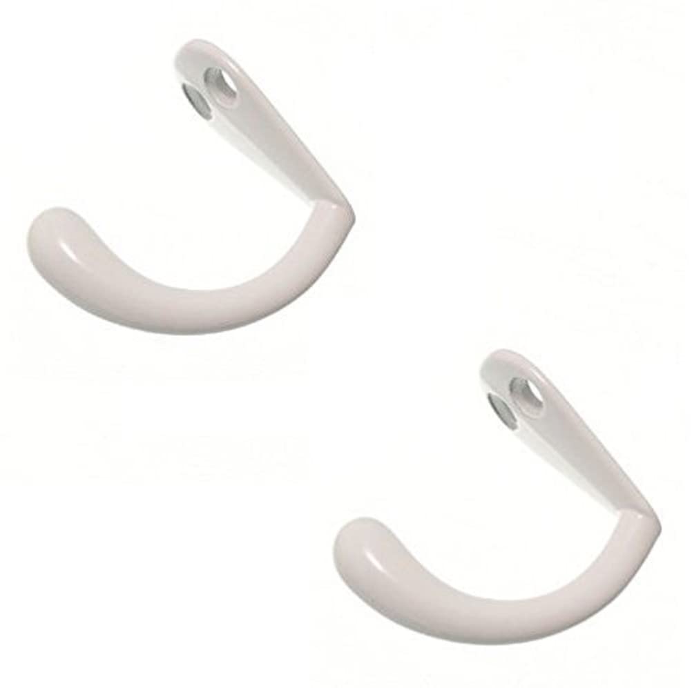 Merriway® BH00529 (5 Pcs) White Metal Single Robe Hook - Pack of 5 Pieces