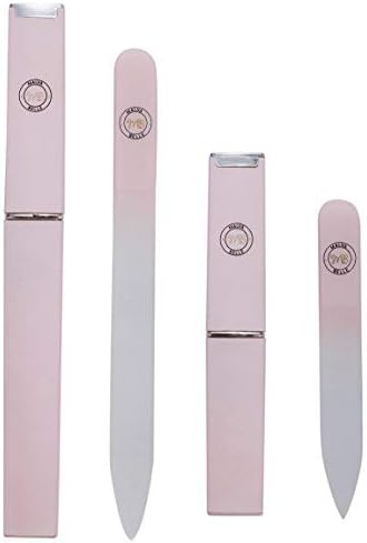 Best Crystal Nail File Set of 2 - Perfect for Women, Men, Kids & Baby - Built to Last - Professional Manicure & Pedicure Kit - For Natural, Gel, Acrylic, Fake and Clear Nails - With Case