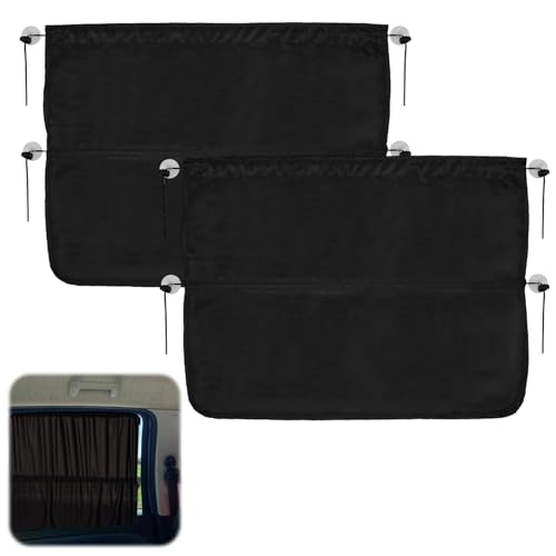 2 Piezas Parasol Coche Lateral, 65 x 50 cm Parasoles para Ventanas Laterales de Coche, Cortinas Coche con Protección Solar UV, para Bebe para Niños y Mascotas con la Mayoría de Los Vehículos(Negro)